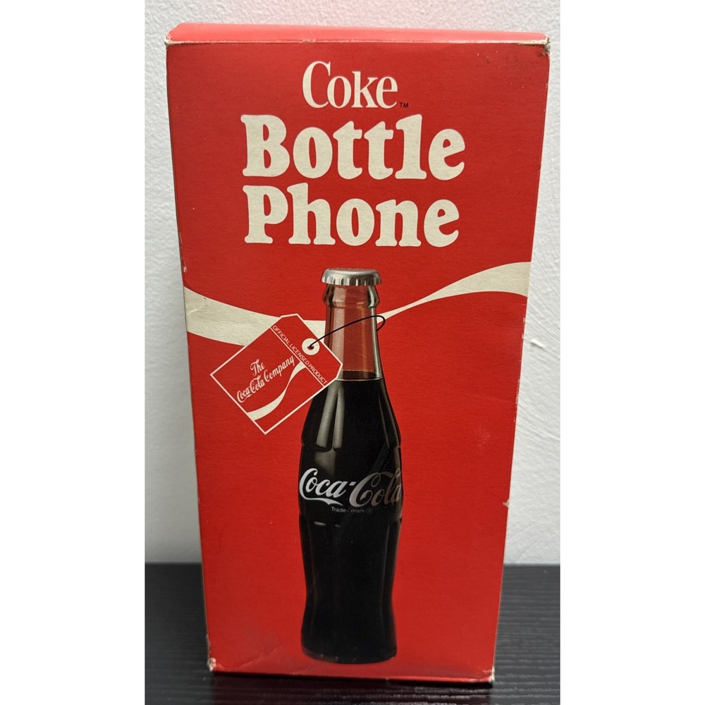 NIB Vintage 1983 Coca-Cola Bottle Landline Phone Coke Telephone Original Box F/S